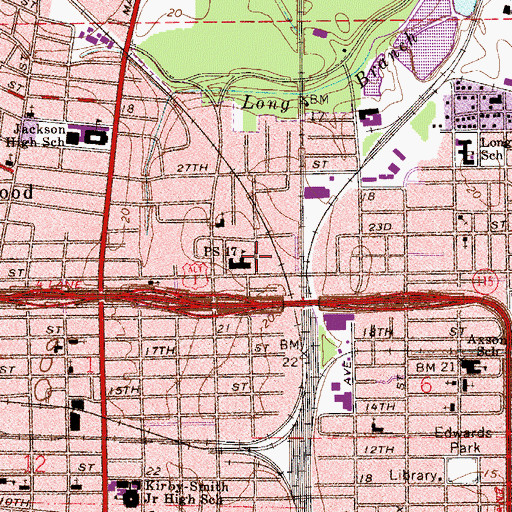 Topographic Map of Public School 17, FL