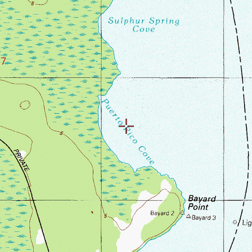 Topographic Map of Puerto Rico Cove, FL