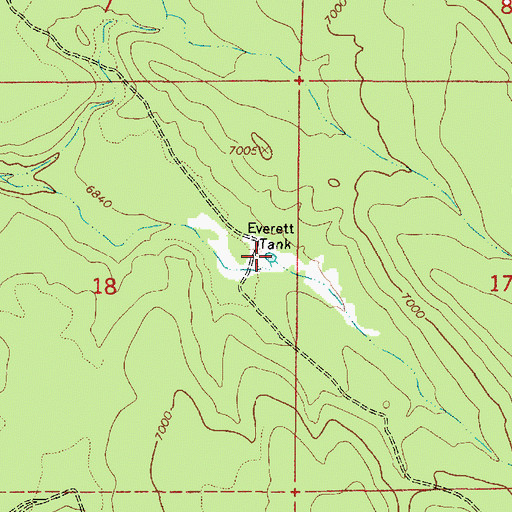 Topographic Map of Everett Tank, AZ