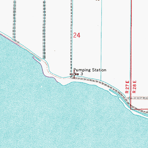 Topographic Map of Pumping Station Number 3, FL