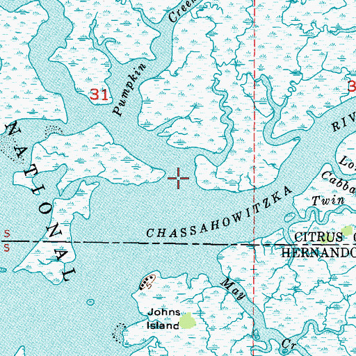 Topographic Map of Pumpkin Creek, FL