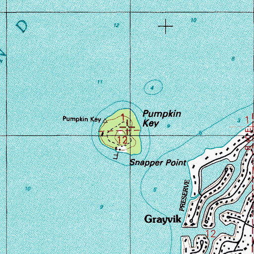Topographic Map of Pumpkin Key, FL