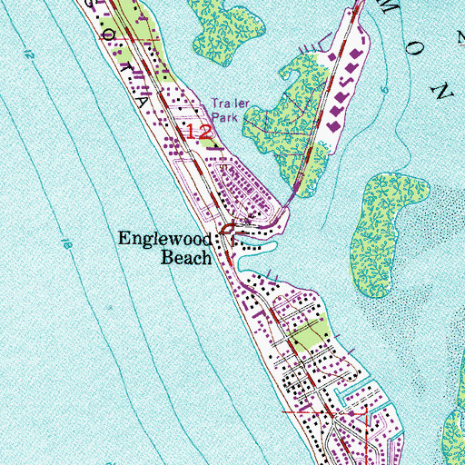 Topographic Map of Punta Gorda Beach, FL