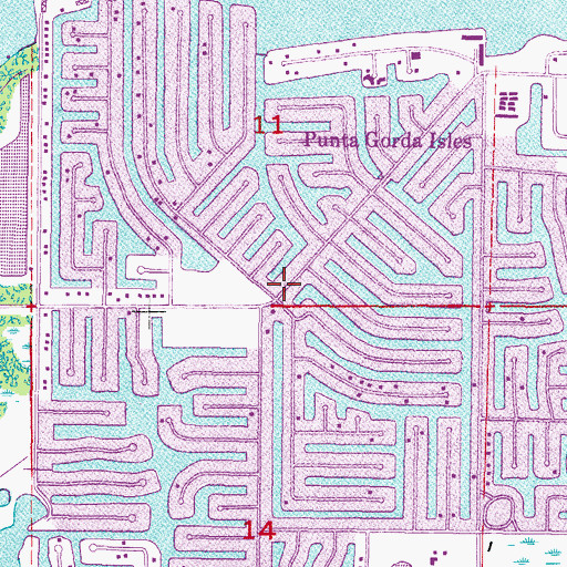 Topographic Map of Punta Gorda Isles, FL