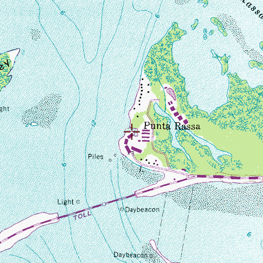 Topographic Map of Punta Rassa, FL