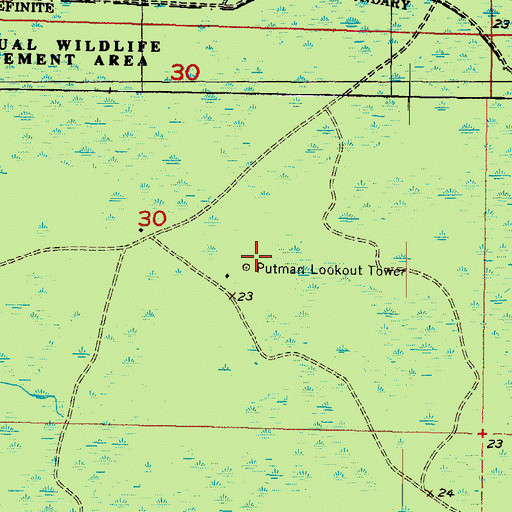 Topographic Map of Putnam Lookout Tower, FL