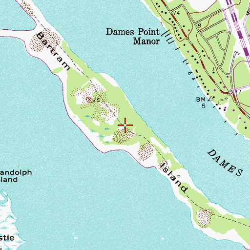 Topographic Map of Bartram Island, FL