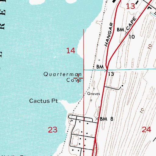 Topographic Map of Quarterman Cove, FL