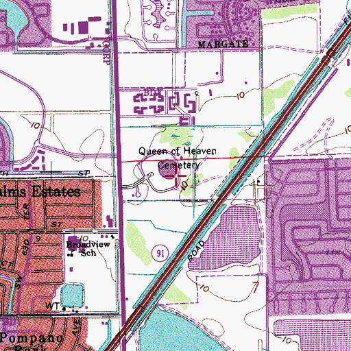 Topographic Map of Our Lady Queen of Heaven Cemetery, FL