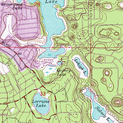 Topographic Map of Quincy Lake, FL
