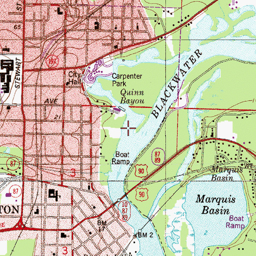 Topographic Map of Quinn Bayou, FL