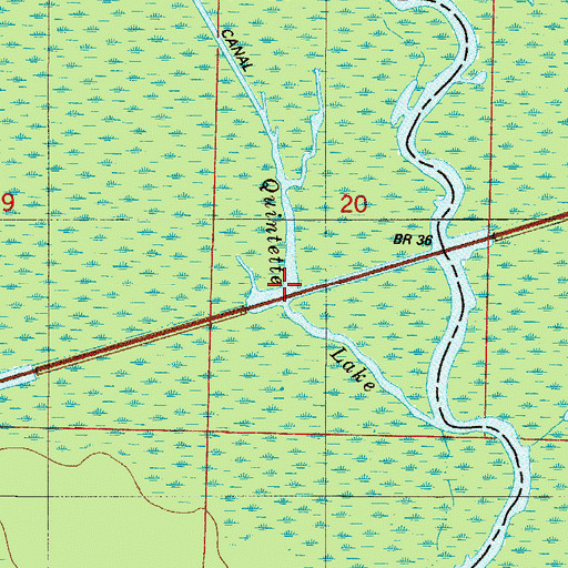 Topographic Map of Quintette Lake, FL