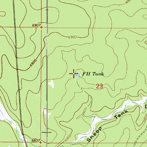 Topographic Map of F H Tank, AZ