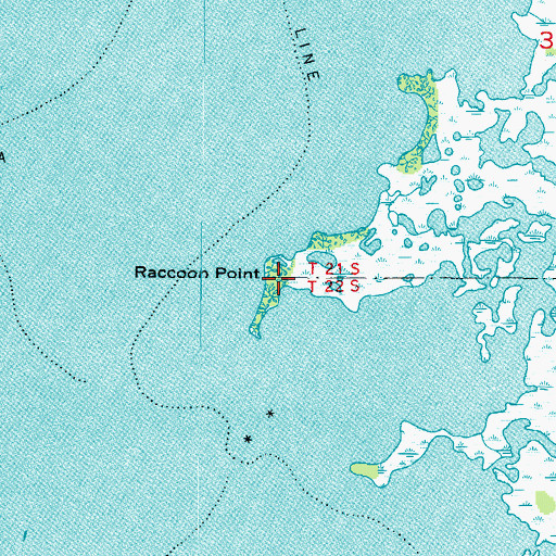 Topographic Map of Raccoon Point, FL