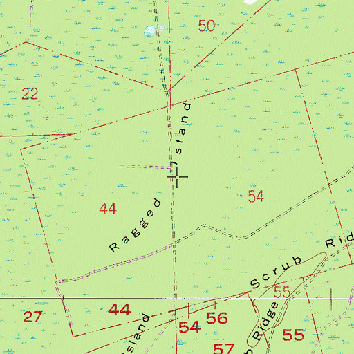 Topographic Map of Ragged Island, FL
