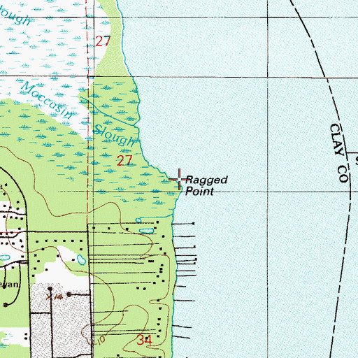 Topographic Map of Ragged Point, FL