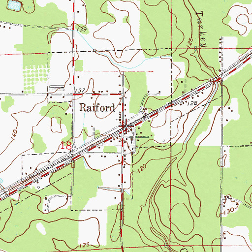 Topographic Map of Raiford, FL