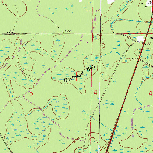 Topographic Map of Railroad Bay, FL