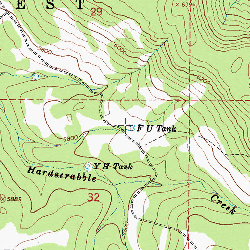 Topographic Map of F U Tank, AZ