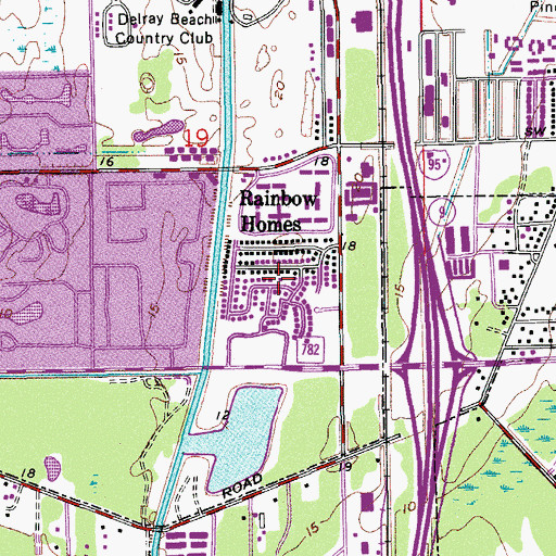 Topographic Map of Rainbow Homes, FL