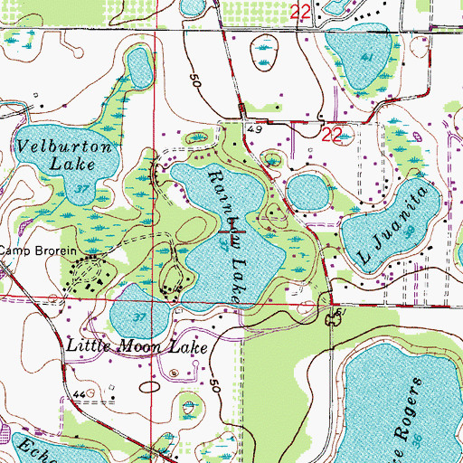 Topographic Map of Rainbow Lake, FL