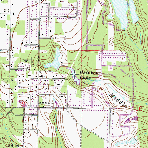Topographic Map of Rainbow Lake, FL