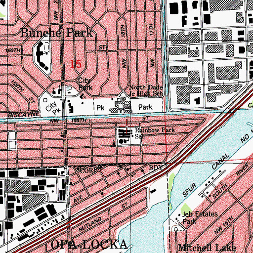 Topographic Map of Rainbow Park Elementary School, FL