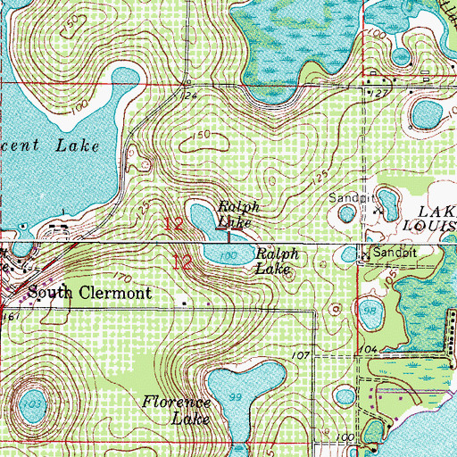 Topographic Map of Ralph Lake, FL