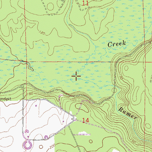 Topographic Map of Ramer Creek, FL