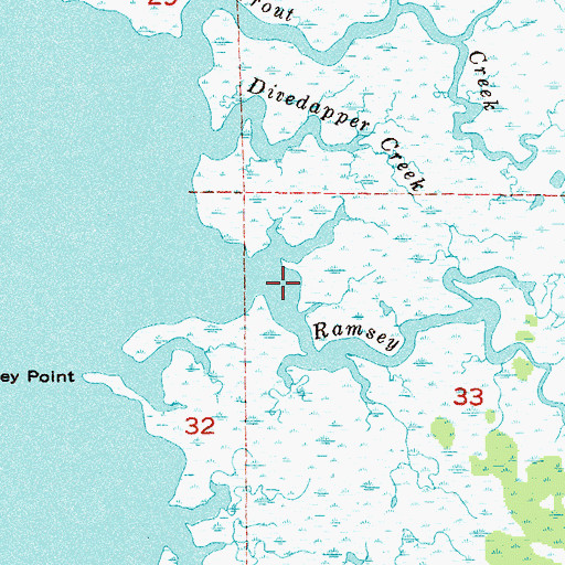 Topographic Map of Ramsey Creek, FL