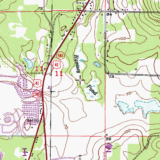 Topographic Map of Ramsey Pond, FL