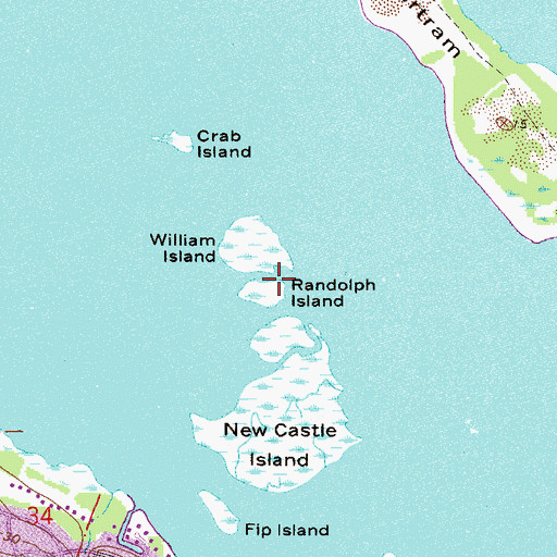Topographic Map of Randolph Island, FL