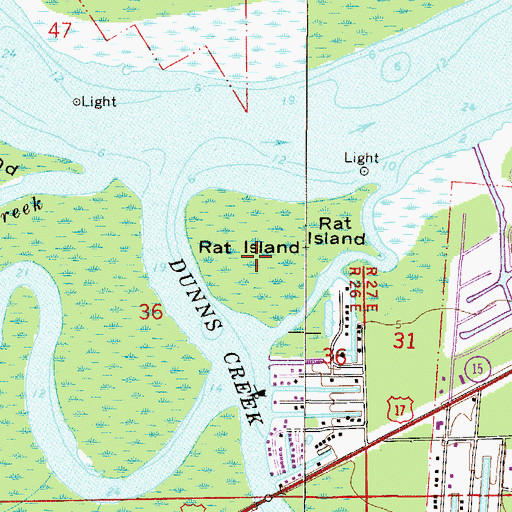 Topographic Map of Rat Island, FL