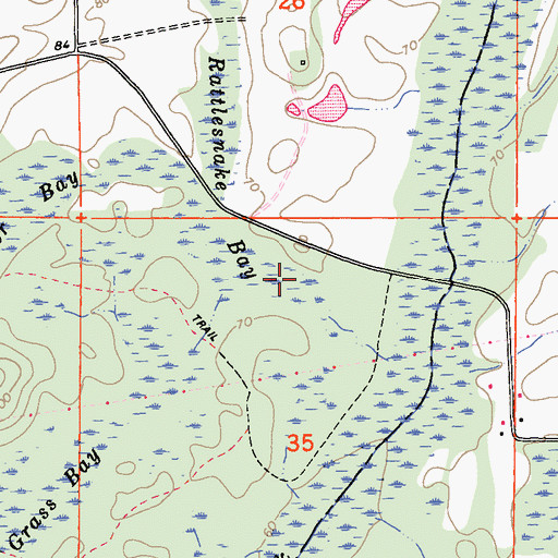 Topographic Map of Rattlesnake Bay, FL