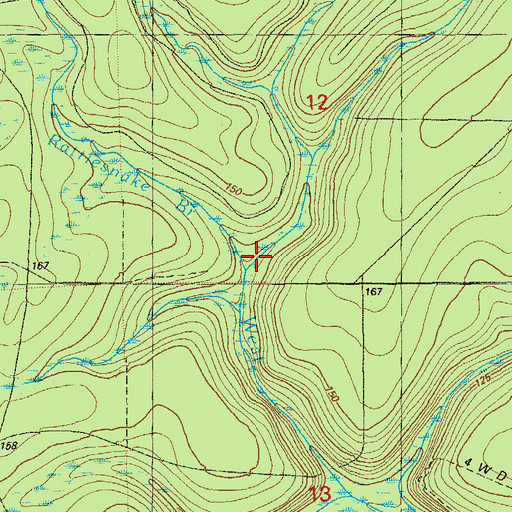 Topographic Map of Rattlesnake Branch, FL