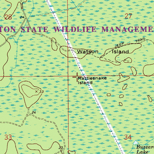 Topographic Map of Rattlesnake Island, FL