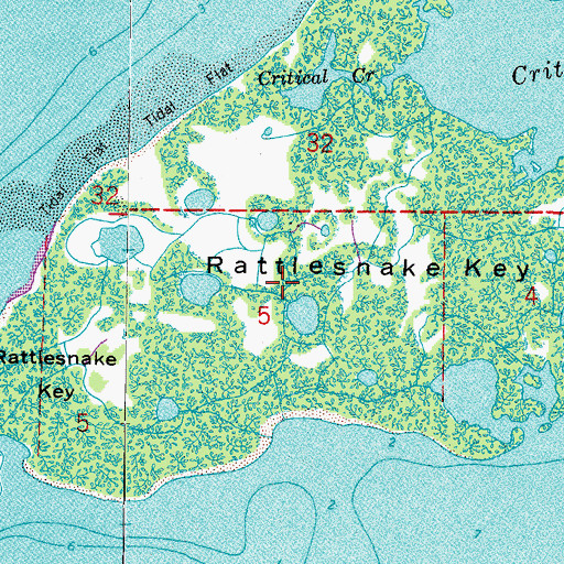 Topographic Map of Rattlesnake Key, FL