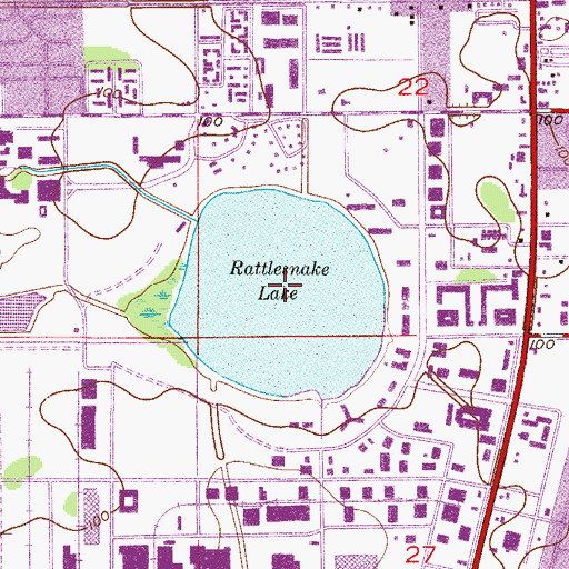 Topographic Map of Rattlesnake Lake, FL