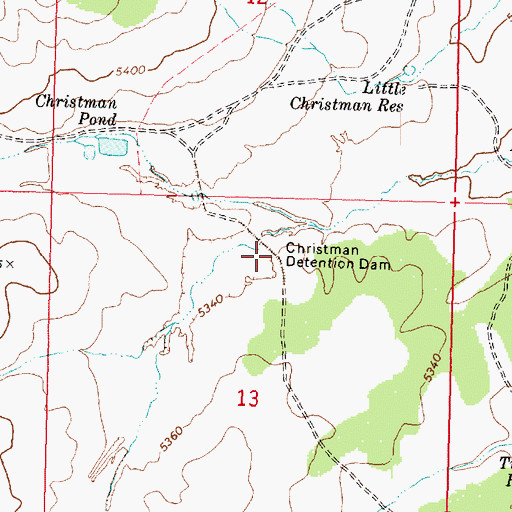 Topographic Map of Christman Detention Dam, AZ