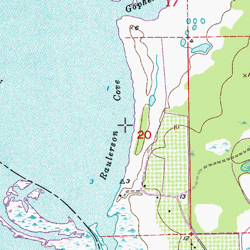 Topographic Map of Raulerson Cove, FL