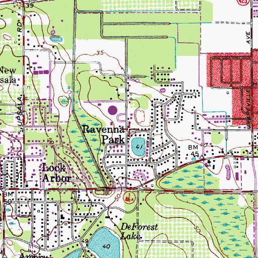 Topographic Map of Ravenna Park, FL