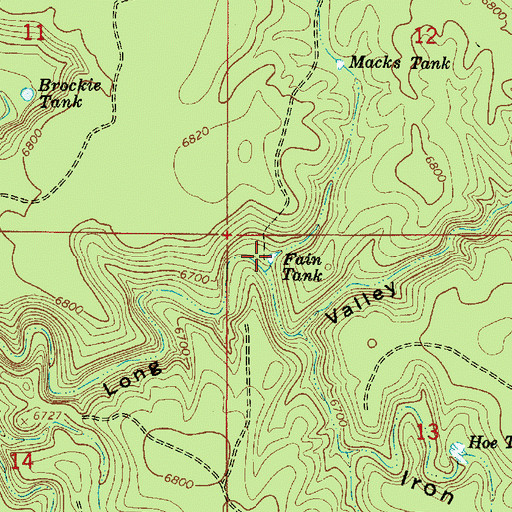 Topographic Map of Fain Tank, AZ