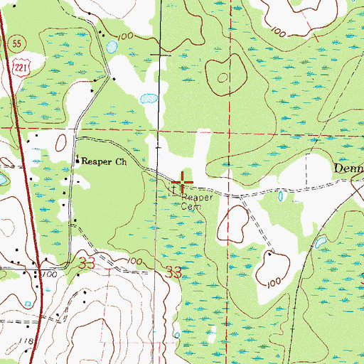 Topographic Map of Reaper Cemetery, FL