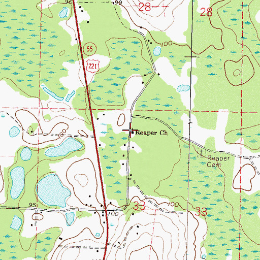 Topographic Map of Reaper Church, FL