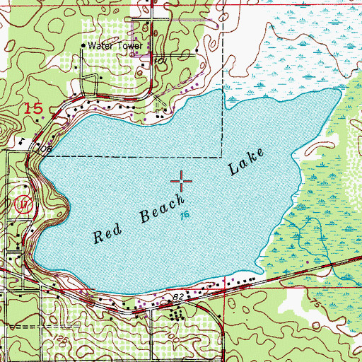 Topographic Map of Red Beach Lake, FL