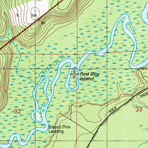 Topographic Map of Red Bug Island, FL