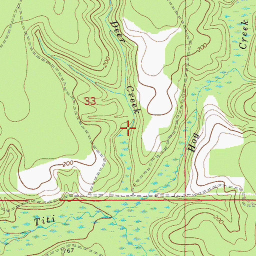 Topographic Map of Red Deer Creek, FL