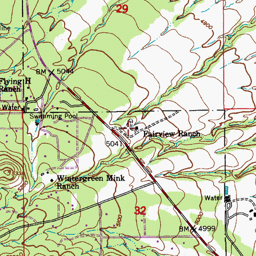 Topographic Map of Fairview Ranch, AZ