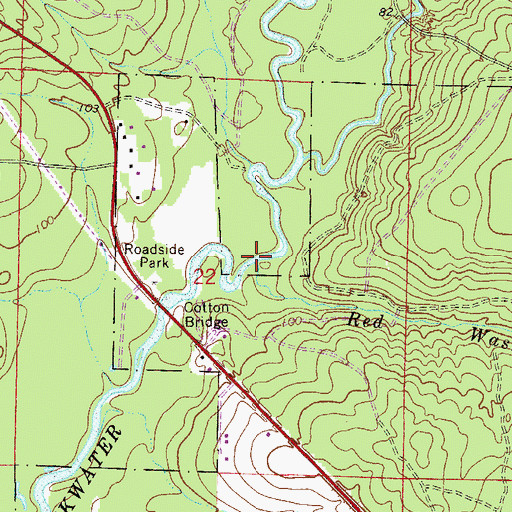 Topographic Map of Red Wash Branch, FL