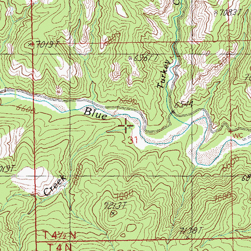 Topographic Map of Fall Creek, AZ